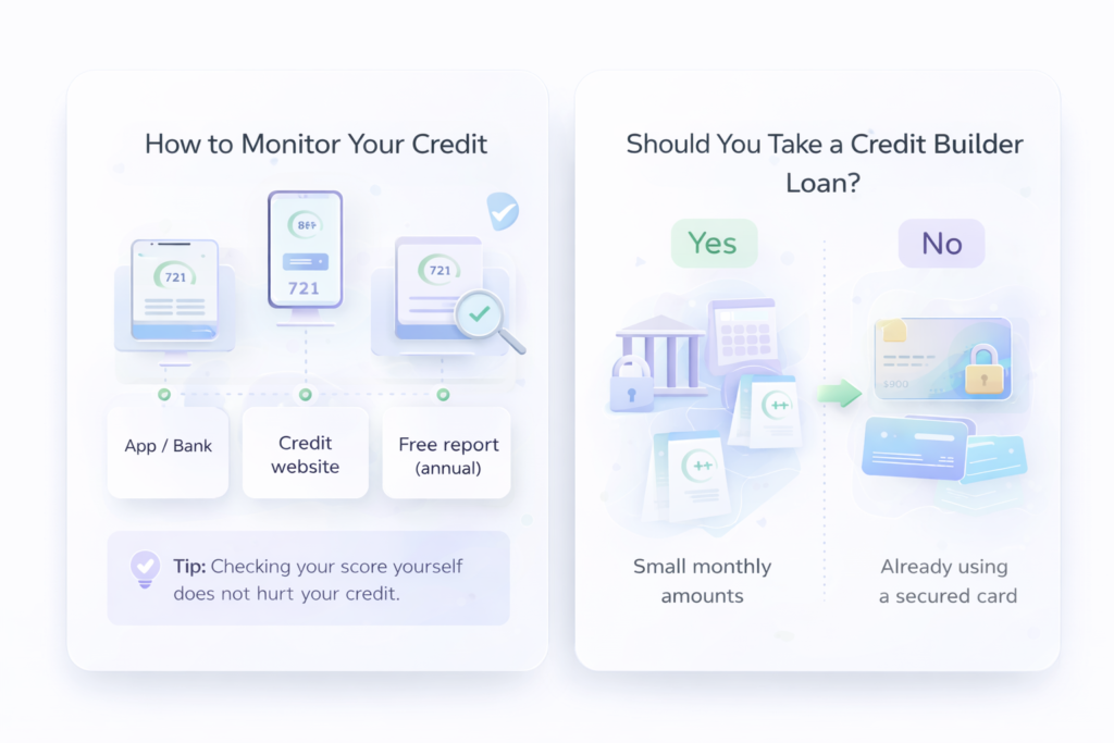 How to monitor your credit score and decide if a credit builder loan is right for you